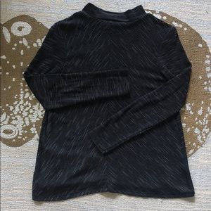 Zara | Black Mock Turtleneck with White Stitching